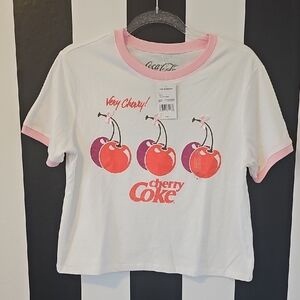 Coca Cola Very Cherry White and Pink Tee
